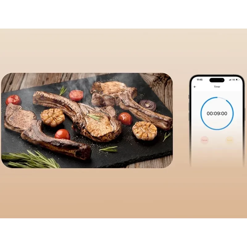 SONOFF BBQ BMT01 - Thermomètre pour viande avec sonde connectée, suivi du temps via appli, affichage du minuteur, idéal pour grillades précises