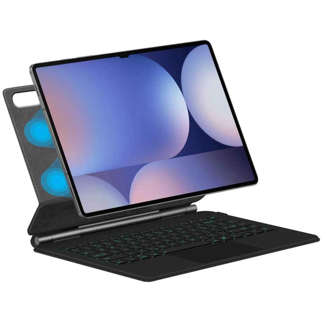 Funda con Teclado Samsung Galaxy Tab S10 Lite: estuche negro con soporte, teclado retroiluminado y ranura para cámara, diseño magnético y protección