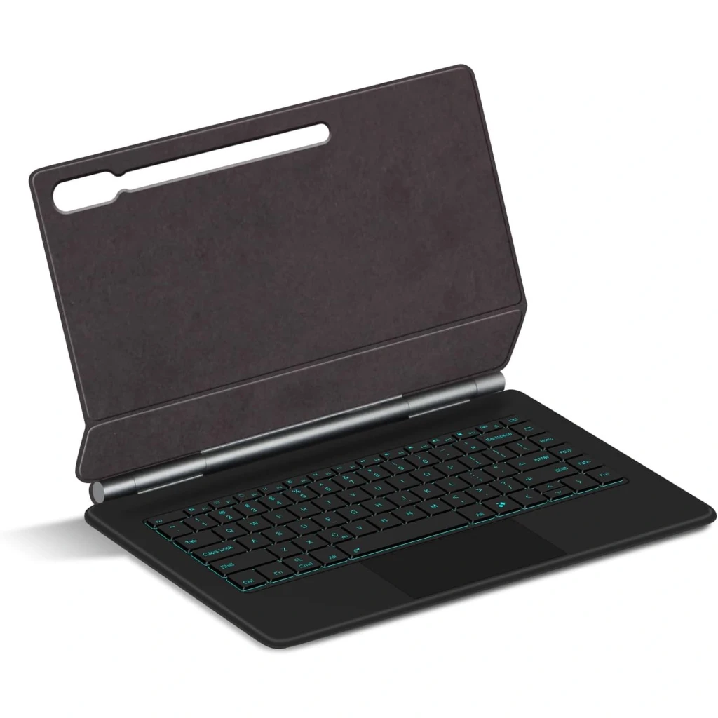 Funda con Teclado Samsung Galaxy Tab S10 Lite: estuche negro con soporte tipo libro, ranura para lápiz y teclado integrado retroiluminado compacto