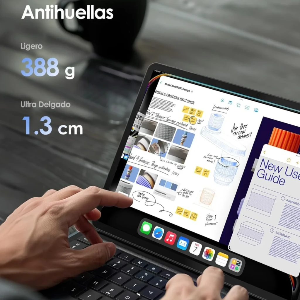 Funda con Teclado Apple iPad 10ª Gen 10.9 pulgadas en color negro, ligera 388 g, ultradelgada 1.3 cm, acabado antihuellas y diseño elegante para uso diario