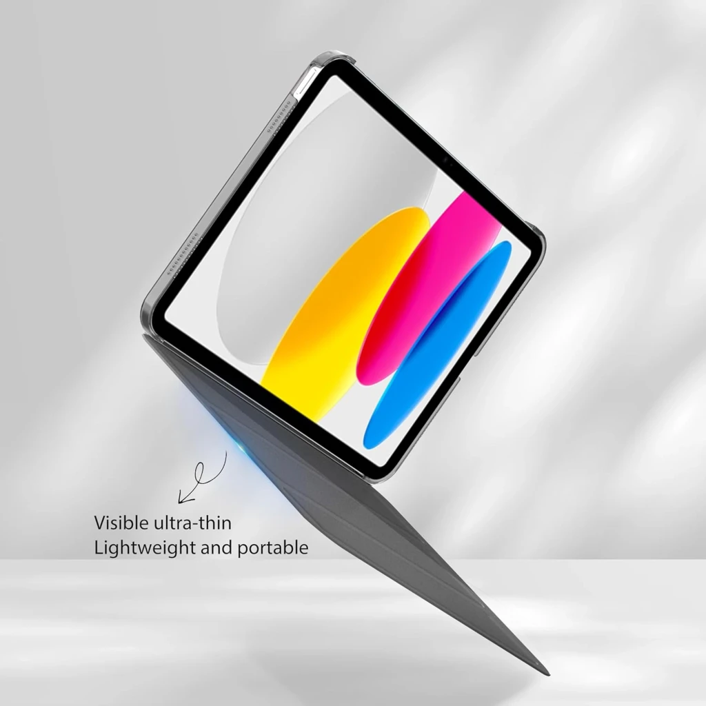 Funda con teclado para iPad 11 2025 ultradelgada y ligera, cubierta tipo folio plegable, acople magnético y protección de bordes, ideal para portabilidad