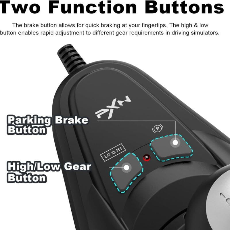 PXN-A7 Palanca de cambios para PC / PS3 / PS4 / XBOX ONE / SWITCH con2 botones adicionales