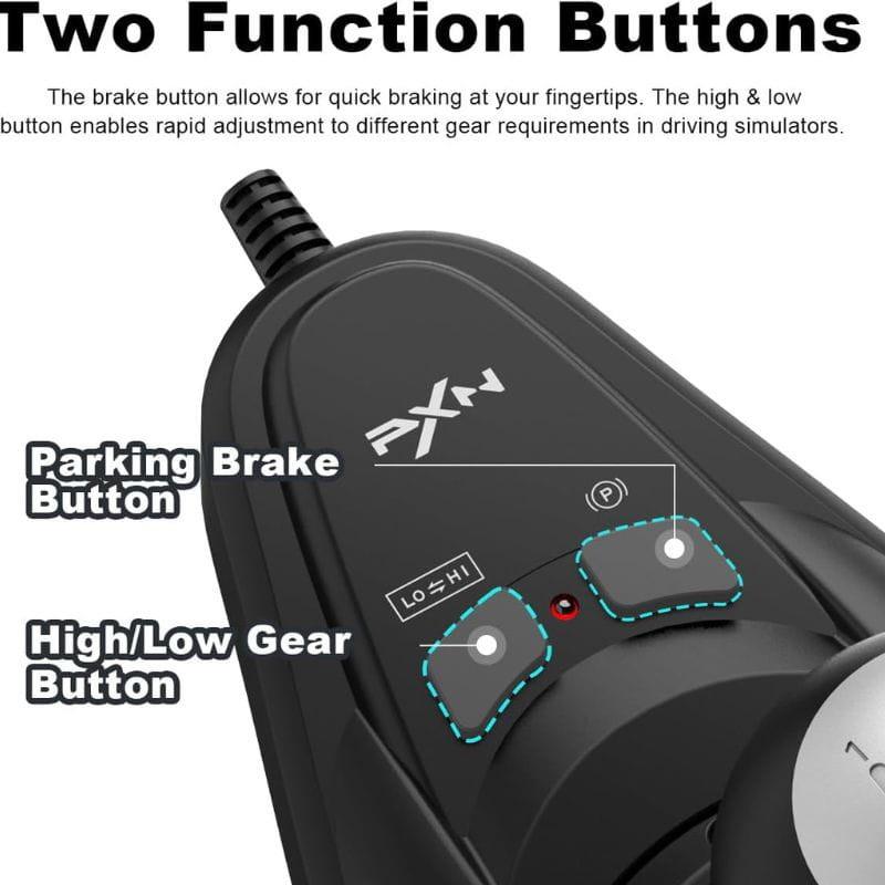 PXN-A7 Palanca de cambios para PC / PS3 / PS4 / XBOX ONE / SWITCH con2 botones adicionales