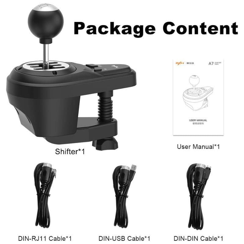 PXN-A7 Palanca de cambios para PC / PS3 / PS4 / XBOX ONE / SWITCH contenido del paquete