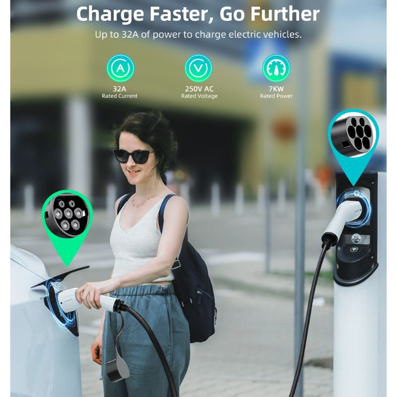 Cargador blanco con enchufe europeo y cable USB a USB-C, diseño compacto y minimalista, acabado liso y pines metálicos resistentes