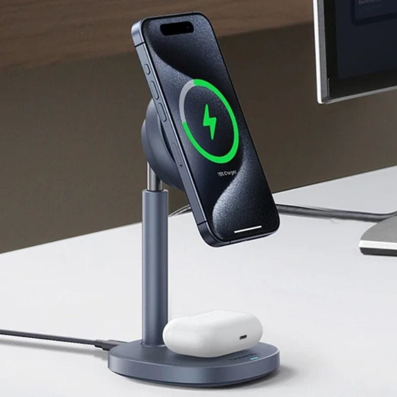 Baseus Orbit 2 Pro Qi2 Gris - Cargador Magnético, compatible con carga dual