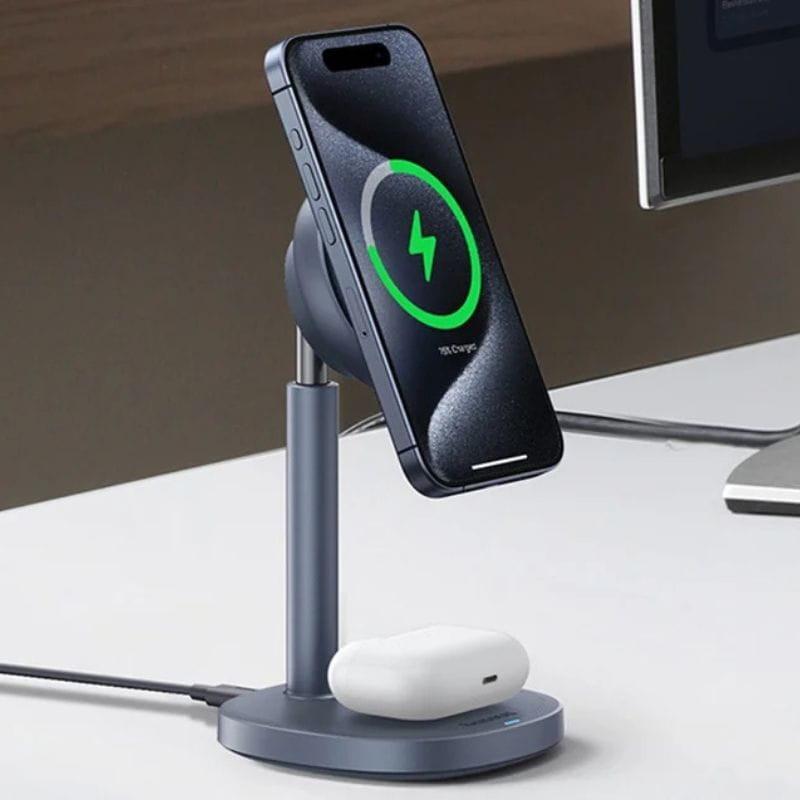 Baseus Orbit 2 Pro Qi2 Gris - Cargador Magnético, compatible con carga dual