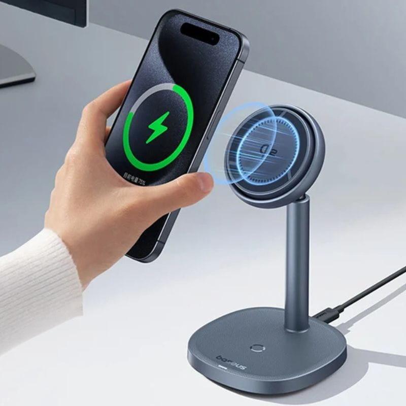 Baseus Orbit 2 Pro Qi2 Gris - Cargador Magnético, compatible con MagSafe