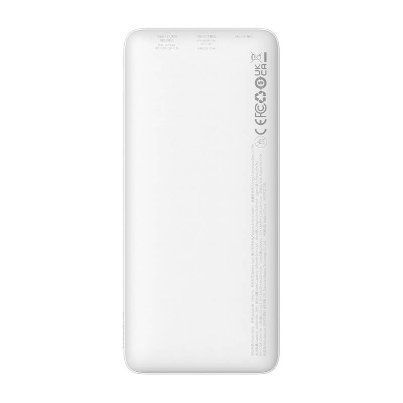 Frontale de Baseus Airpow 10000mAh 20W Blanc - Powerbank