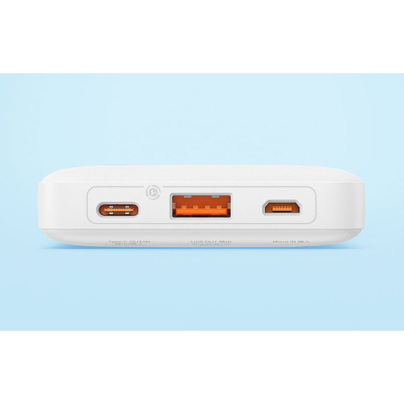 Ports de Baseus Airpow 10000mAh 20W Blanc - Powerbank