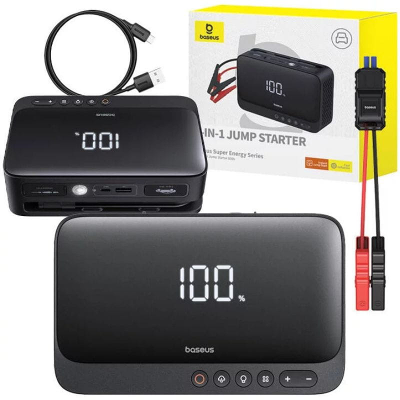 Baseus Super Energy 600A PowerBank - Arrancador de Coche, paquete y contenido