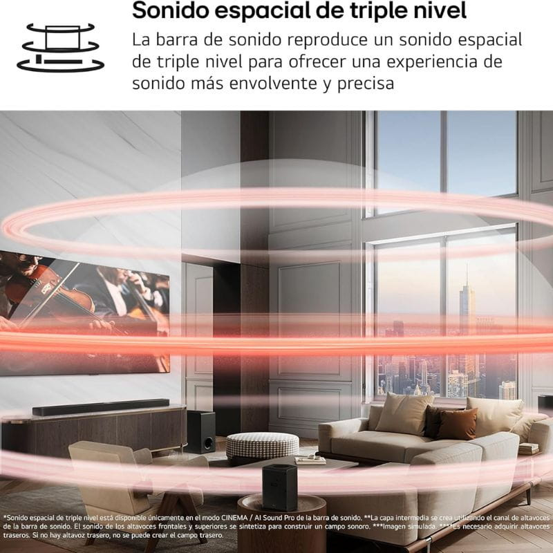 LG S95TR 9.1.5 810 W Preto - Barra de som espacial