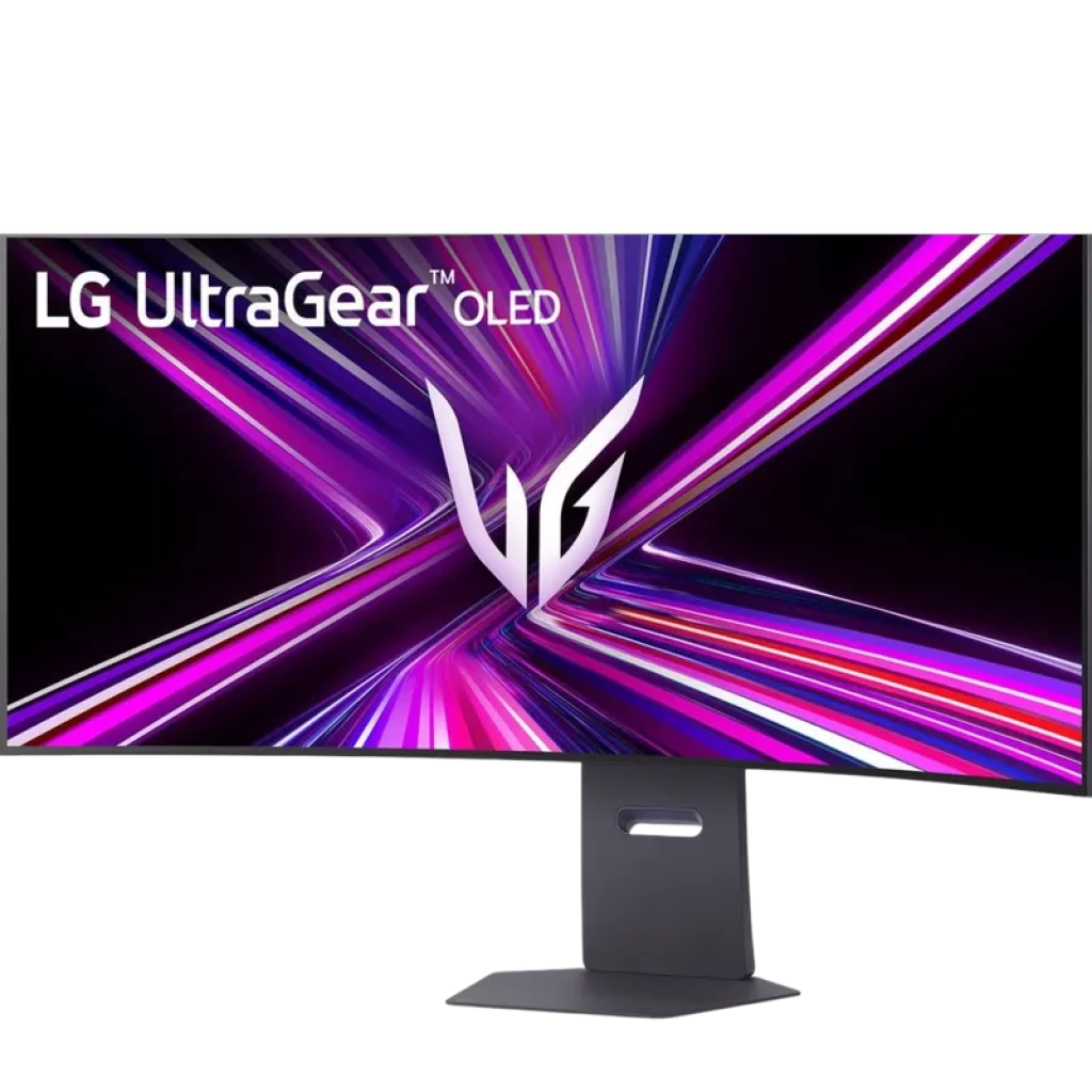 Monitor LG UltraGear OLED 44.5 pulgadas, ultrapanorámico curvo, biseles finos, base robusta ajustable, colores vibrantes y alto contraste para gaming