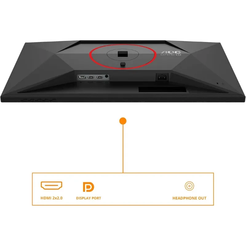 AOC Q27G4ZR 27" monitor: panel IPS, 260 Hz. Parte trasera en negro mate con montura VESA, 2x HDMI 2.0, DisplayPort y salida de auriculares