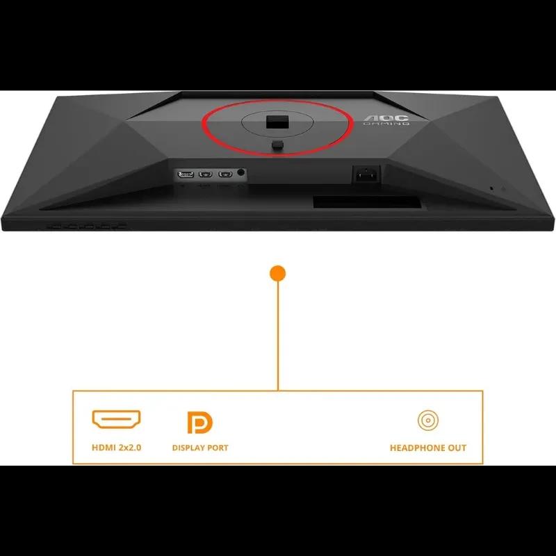 AOC Q27G4ZR 27" monitor: panel IPS, 260 Hz. Parte trasera en negro mate con montura VESA, 2x HDMI 2.0, DisplayPort y salida de auriculares