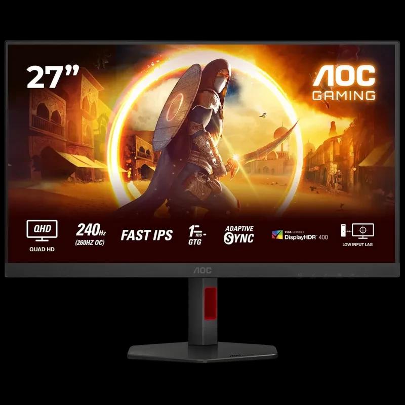 AOC Q27G4ZR 27 pulgadas, panel IPS QHD, 240 Hz, 1 ms, AdaptiveSync, HDR400, biseles finos y base ajustable, ideal para gaming con baja latencia