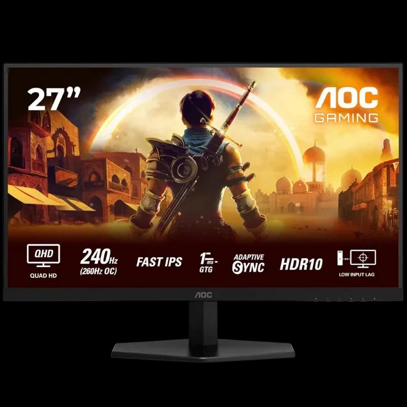Monitor AOC Q27G42ZE 27 pulgadas QHD con panel Fast IPS, 240 Hz, 1 ms GTG, Adaptive Sync y HDR10, biseles finos y base robusta para gaming