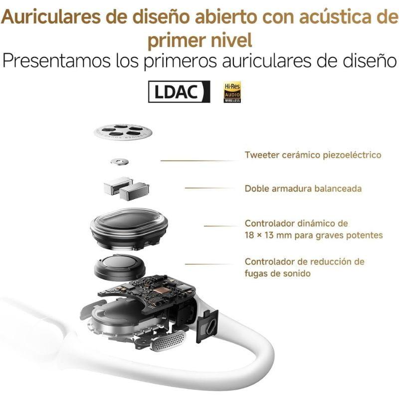 Xiaomi OpenWear Stereo Pro Negro Grafito con diseño abierto, ANC, tweeter cerámico, doble armadura balanceada y driver dinámico 18×13 mm para graves