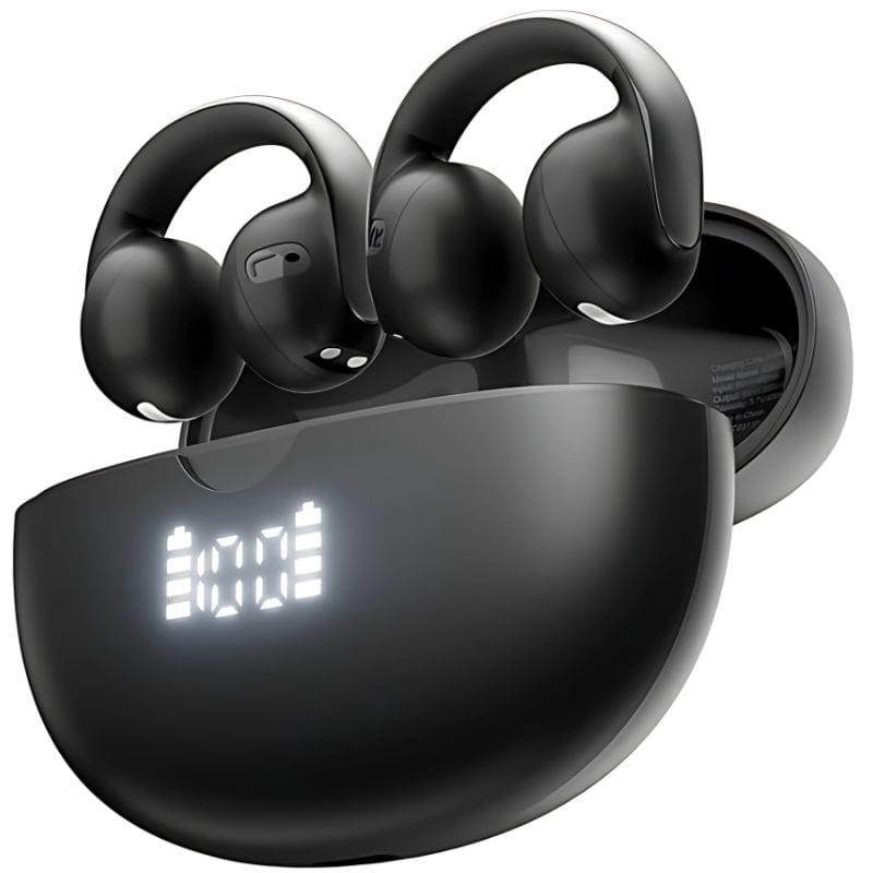 Blackview Airbuds 13 Negro - Auriculares Bluetooth, imagem dos auriculares com o estojo de carregamento