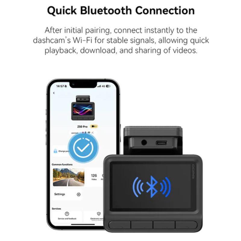 DDPAI Z50 Pro 4K Dual Dash Cam - Cámara para Coche, Bluetooth