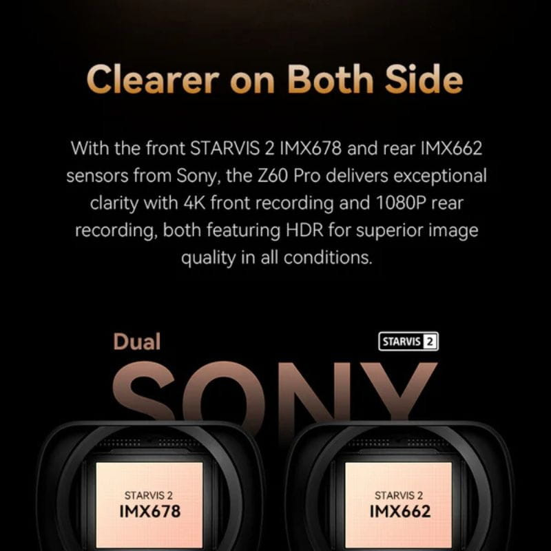 DDPAI Z60 Pro 4K Dual Dash Cam - Cámara para Coche, características de las cámaras