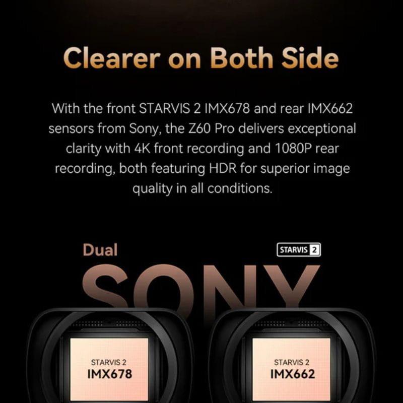 DDPAI Z60 Pro 4K Dual Dash Cam - Cámara para Coche, características de las cámaras