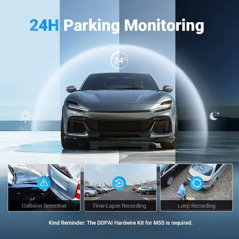 DDPAI M5S Smart Car Stereo Dash Cam, vigilancia