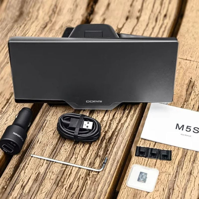 DDPAI M5S Smart Car Stereo Dash Cam, contenido del paquete