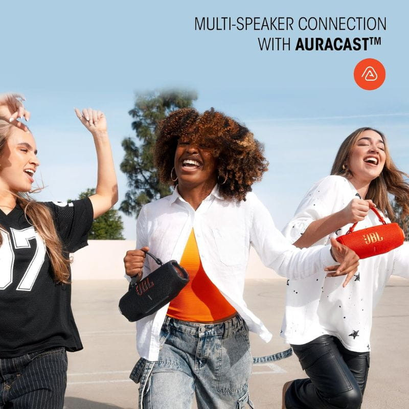 JBL Charge 6 Azul, com som e imagem emparelhados