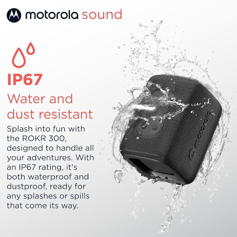 Motorola ROKR 300 7 W Negro - Altavoz bluetooth, resistente al agua