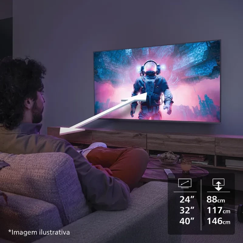 Philips 24PHS6000/12 24 HD LED Smart TV negro con biseles finos, imagen vibrante y panel plano; ideal para espacios pequeños y entretenimiento inmersivo