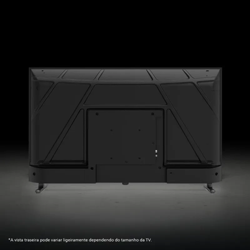 Parte trasera del televisor Philips 24PHS6000/12 24 pulgadas HD LED en color negro, con panel posterior texturizado, puertos centrales y patas metálicas