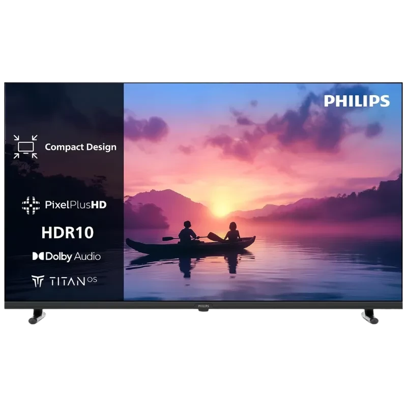 Philips 32PHS6000/12 Smart TV 32 pulgadas HD LED en negro, marco delgado, HDR10, Pixel Plus HD, Dolby Audio y sistema Titan OS en pantalla frontal