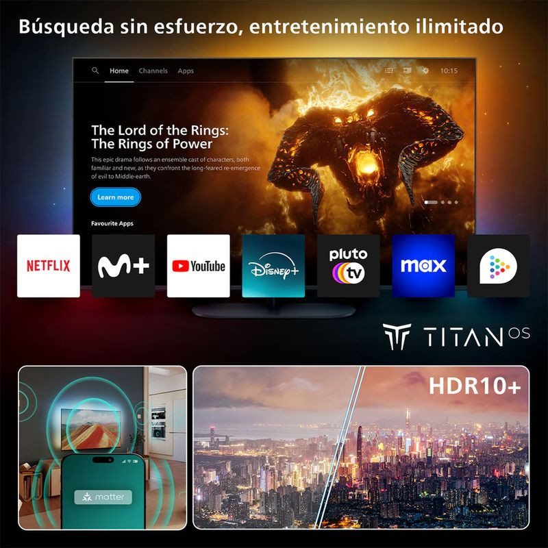 OS de Philips 43PUS8010/12 43 4K Ultra HD LED Smart TV Wifi Preto