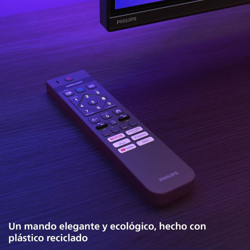 Philips 48OLED770 48 pulgadas 4K Ultra HD QLED en color negro con Ambilight envolvente, marco fino y pantalla plana montada en pared para cine en casa