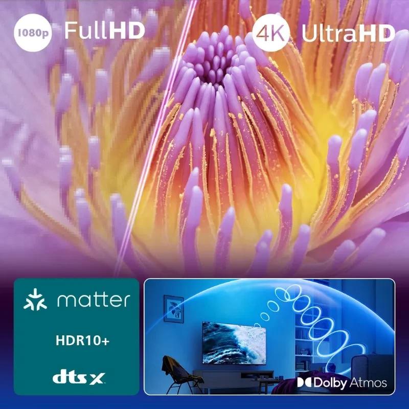 Philips 50PUS7000/12 50 pulgadas 4K Ultra HD LED negro con HDR10 Plus, Dolby Atmos, dtsX y Matter; panel de alto contraste y colores vivos