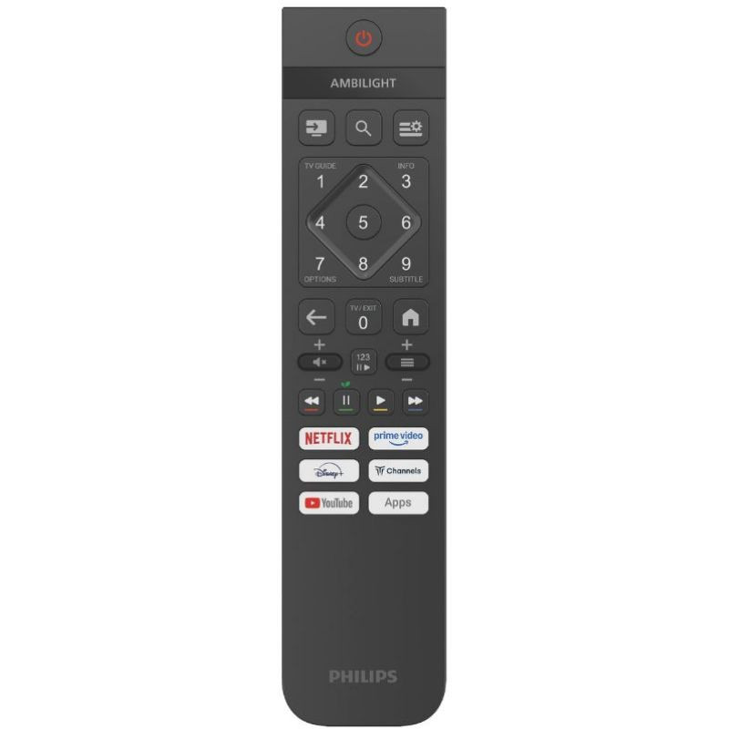 Etiqueta energética Philips 55PUS8010/12: classe E, consumo 63 kWh/1000h (121 kWh HDR), 4K UHD 3840×2160, tela 139 cm (55"), Ambilight, LED, cor preta.