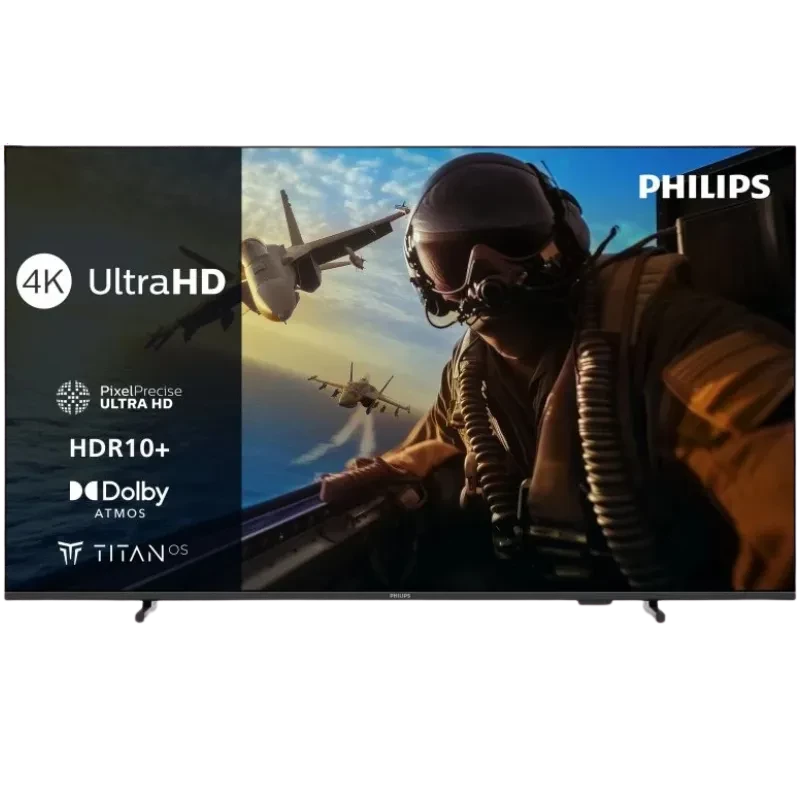 Philips 75PUS7000/12 75 pulgadas 4K Ultra HD, panel plano negro con HDR10+, Dolby Atmos, Titan OS y bordes delgados para imagen inmersiva