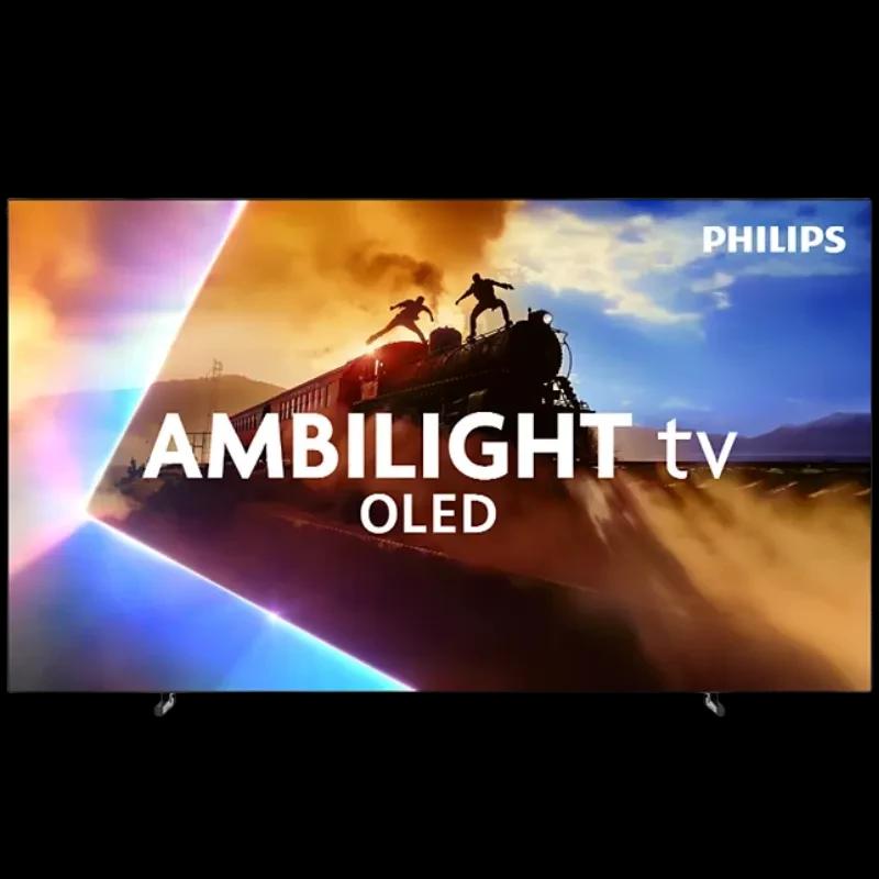 Philips 77OLED770 77 pulgadas 4K Ultra HD OLED con Ambilight, marco delgado y peana doble; colores vibrantes y negros profundos en pantalla amplia