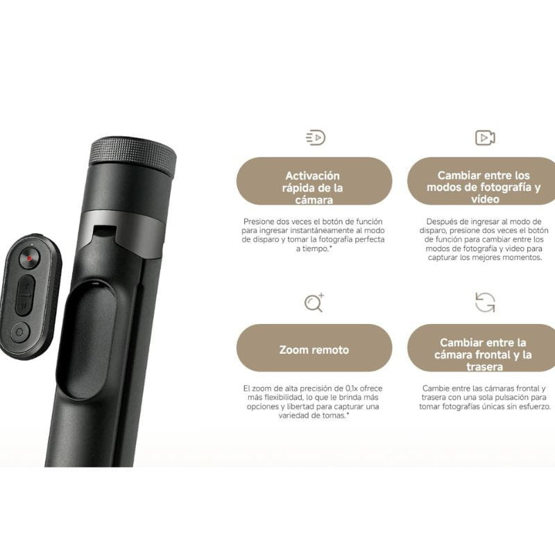 Xiaomi Zoom Floor Selfie Stick Tripod 62", con mando a distancia