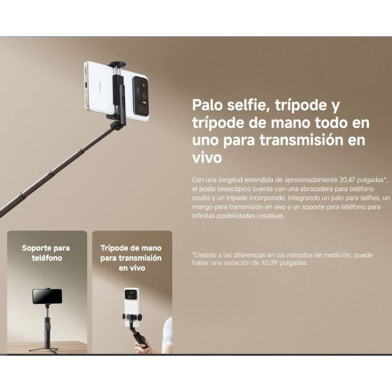 Tripod Tripod Xiaomi Selfie Stick Mini, tudo em um