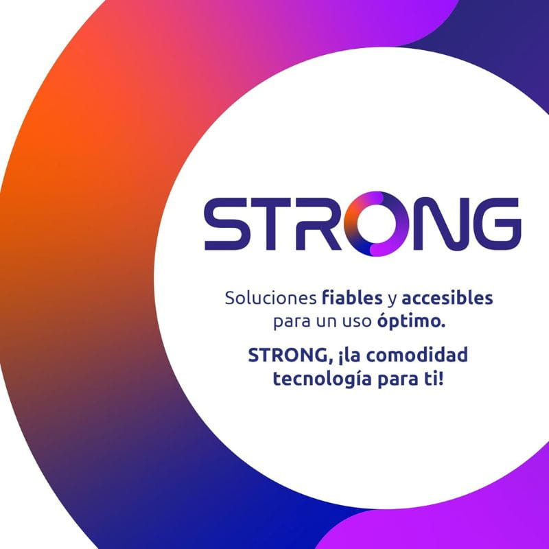 Strong 300S Repetidor Wi‑Fi 300 Mbit/s con antenas externas, enchufe integrado y puerto Ethernet. Indicadores LED y guía de instalación paso a paso.