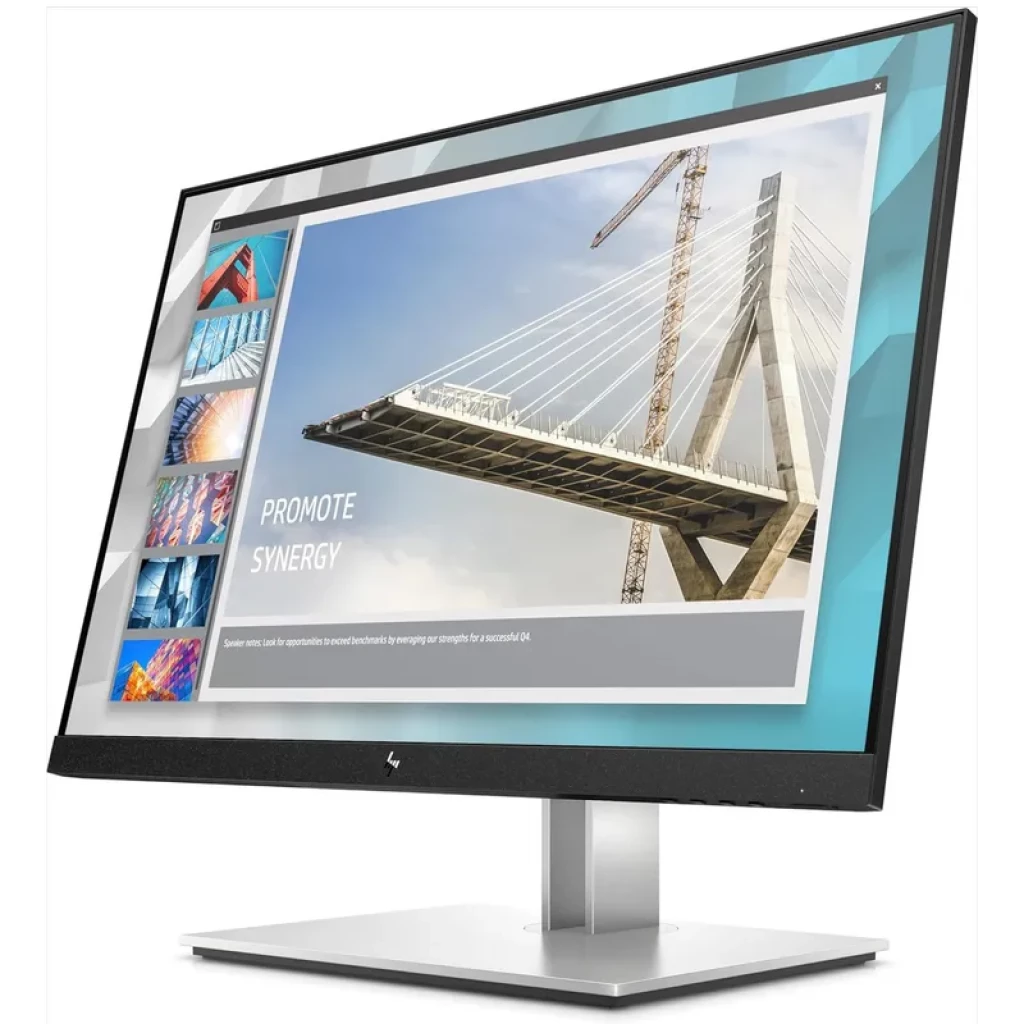 Monitor HP WUXGA E24i G4 de 24 pulgadas, panel IPS negro con biseles delgados, soporte ajustable en altura e inclinación, pantalla mate y base metálica