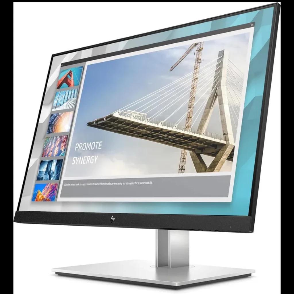 Monitor HP WUXGA E24i G4 de 24 pulgadas, panel IPS negro con biseles delgados, soporte ajustable en altura e inclinación, pantalla mate y base metálica