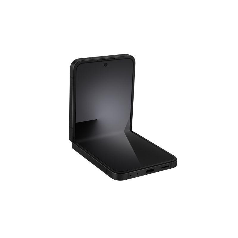 Samsung Galaxy Z Flip7 FE 5G 8GB/128GB Preto dobrável em L, tela interna brilhante com câmera frontal central, acabamento preto fosco e bordas finas