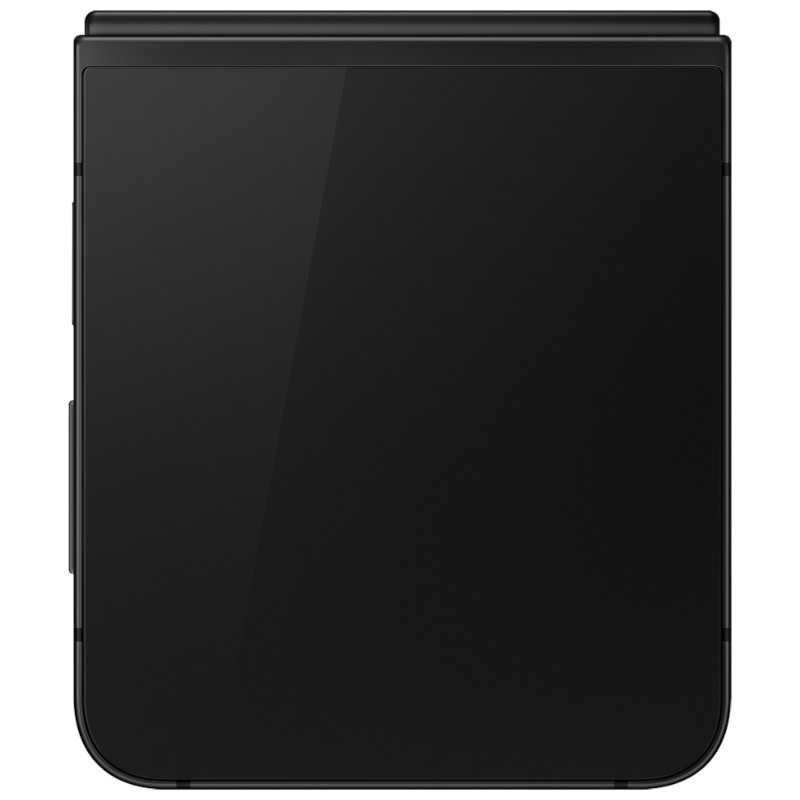 Samsung Galaxy Z Flip7 FE 5G 8GB/256GB Preto fechado, tampa externa lisa preta, cantos arredondados, formato quadrado compacto com dobra central discreta