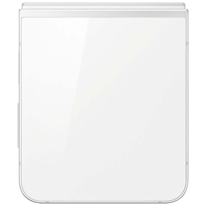 Samsung Galaxy Z Flip7 FE 5G 8GB/128GB Branco fechado, acabamento brilhante, cantos arredondados e corpo compacto com dobra vertical discreta