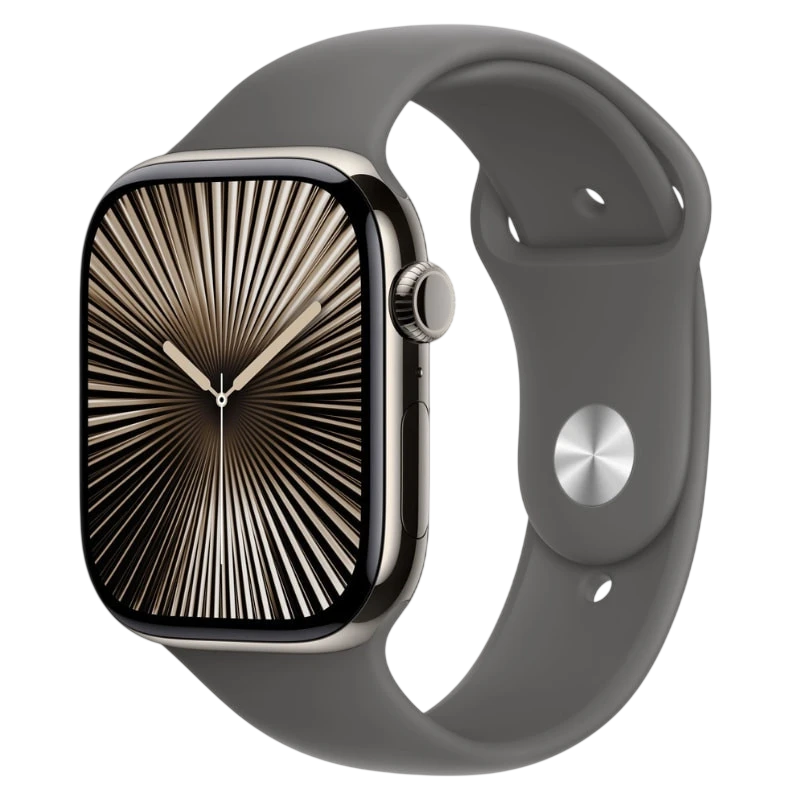 Apple Watch Series 10 GPS + Cellular 46 mm Titanio Natural con Correa Deportiva Gris S/M