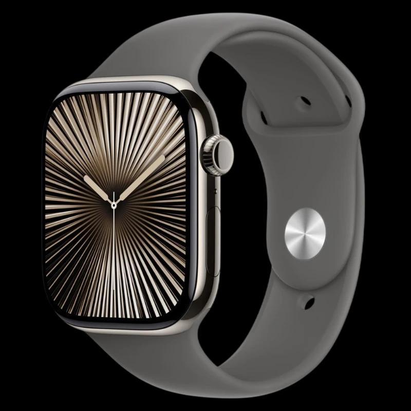 Apple Watch Series 10 GPS + Cellular 46 mm Titanio Natural con Correa Deportiva Gris S/M