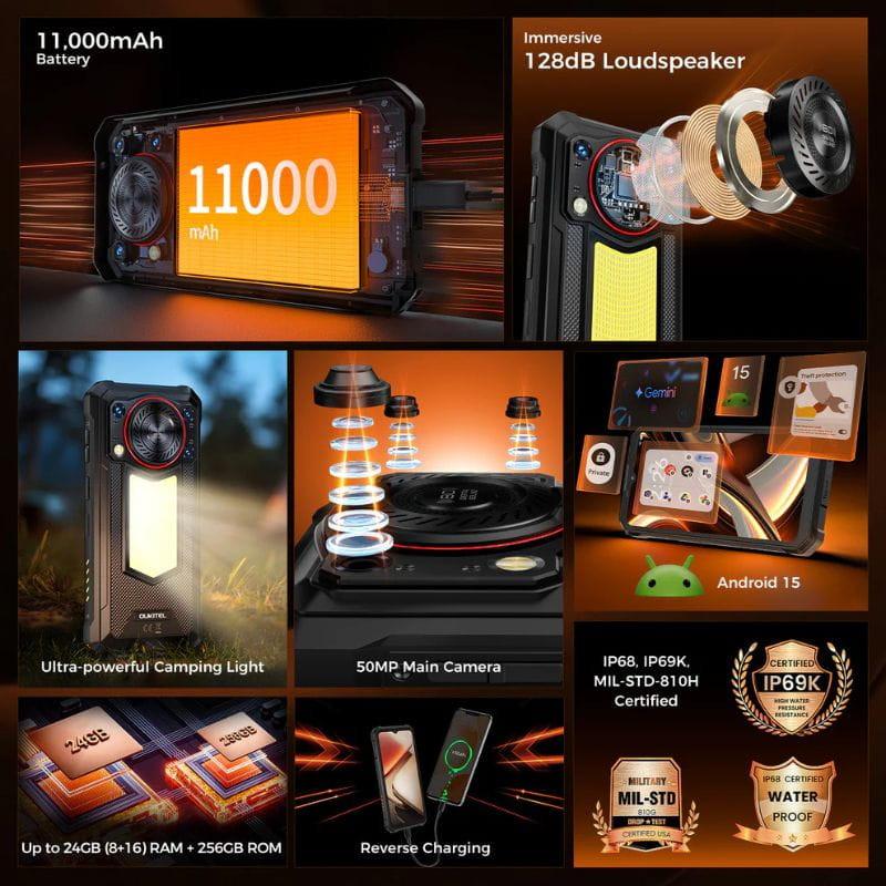 Oukitel WP53 Pro 8 GB/256 GB Preto Rugged, características